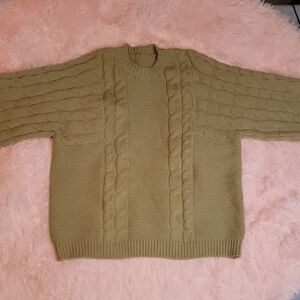 Cable Knit Olive Sweater